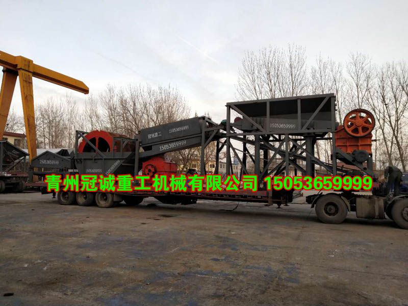 移動鵝卵石制砂洗沙機 移動鵝卵石制砂洗沙機