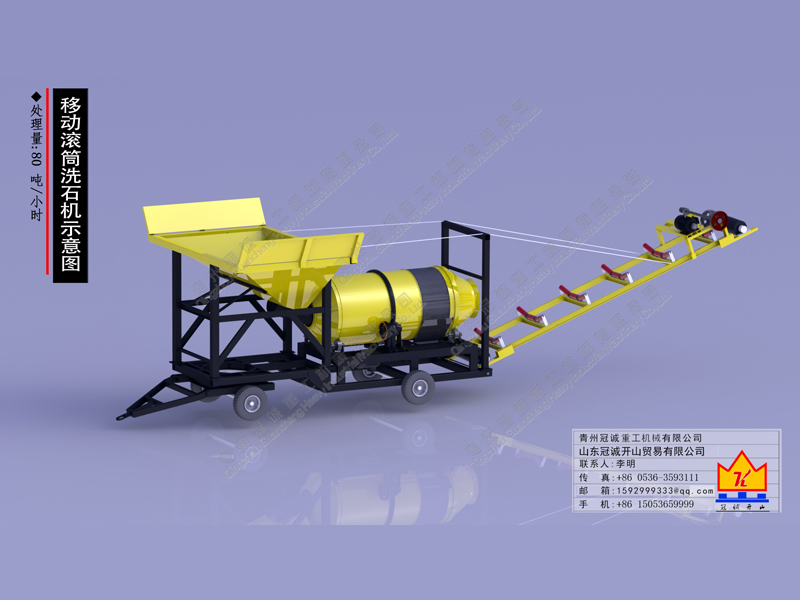 移動式滾筒/圓筒/轉筒洗砂機 移動式滾筒/圓筒/轉筒洗砂機